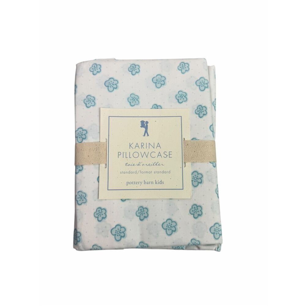 Pottery Barn Kids Karina Light Blue Standard Pillowcase